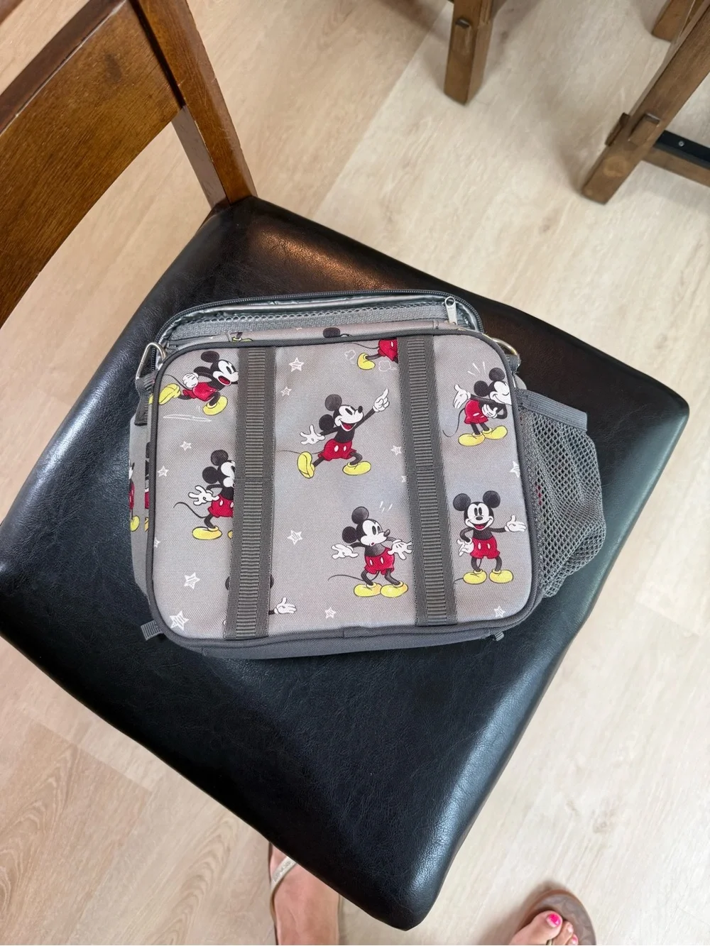 Pottery Barn Kids Mickey Mouse Print Gray Backpack - Official Character Design